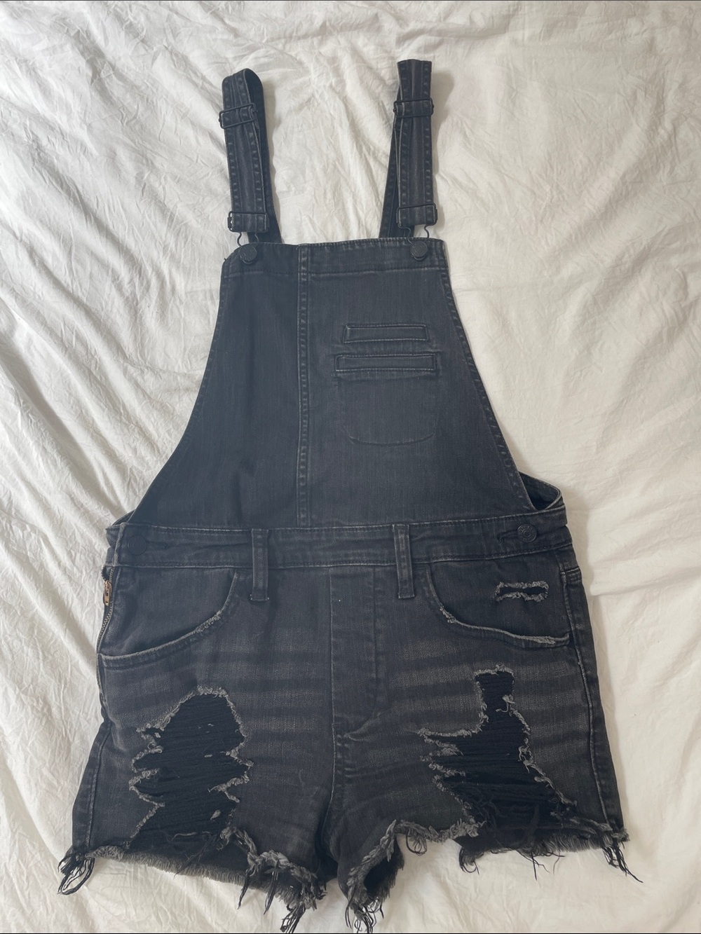 Express black overall shortals